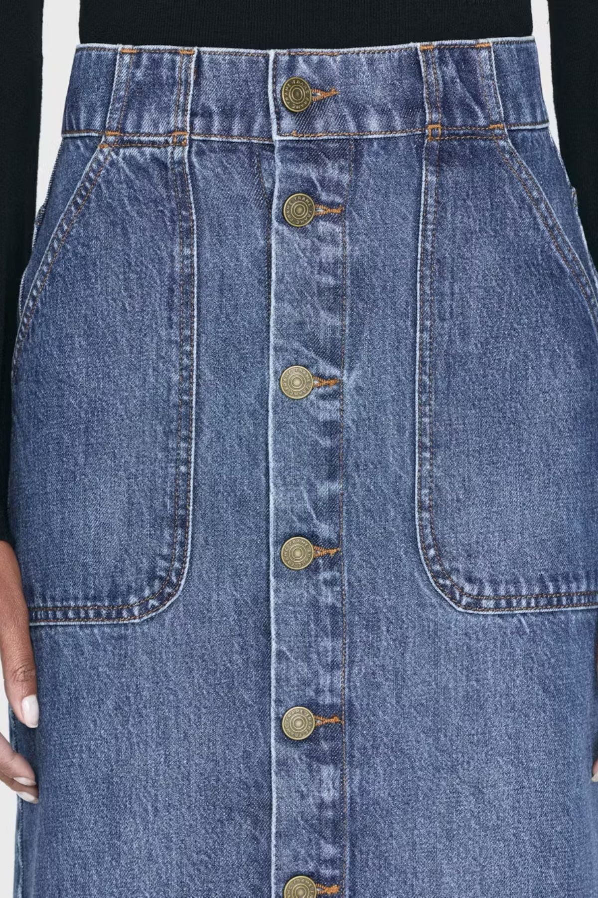 Frame Denim Modern Pocket Midi Skirt - October - Image 5