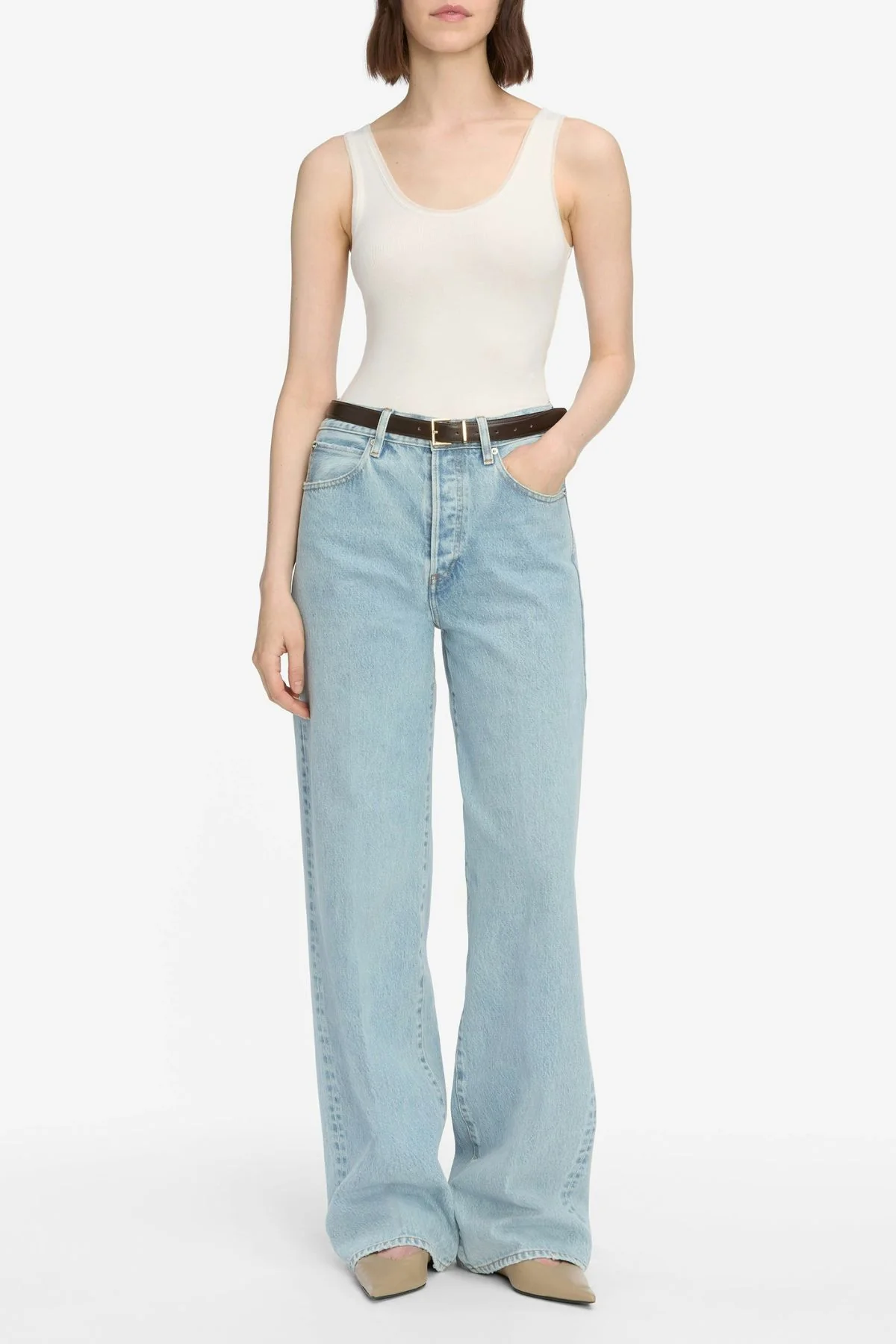 Frame Denim The Mesh Trim Tank - White - Image 2