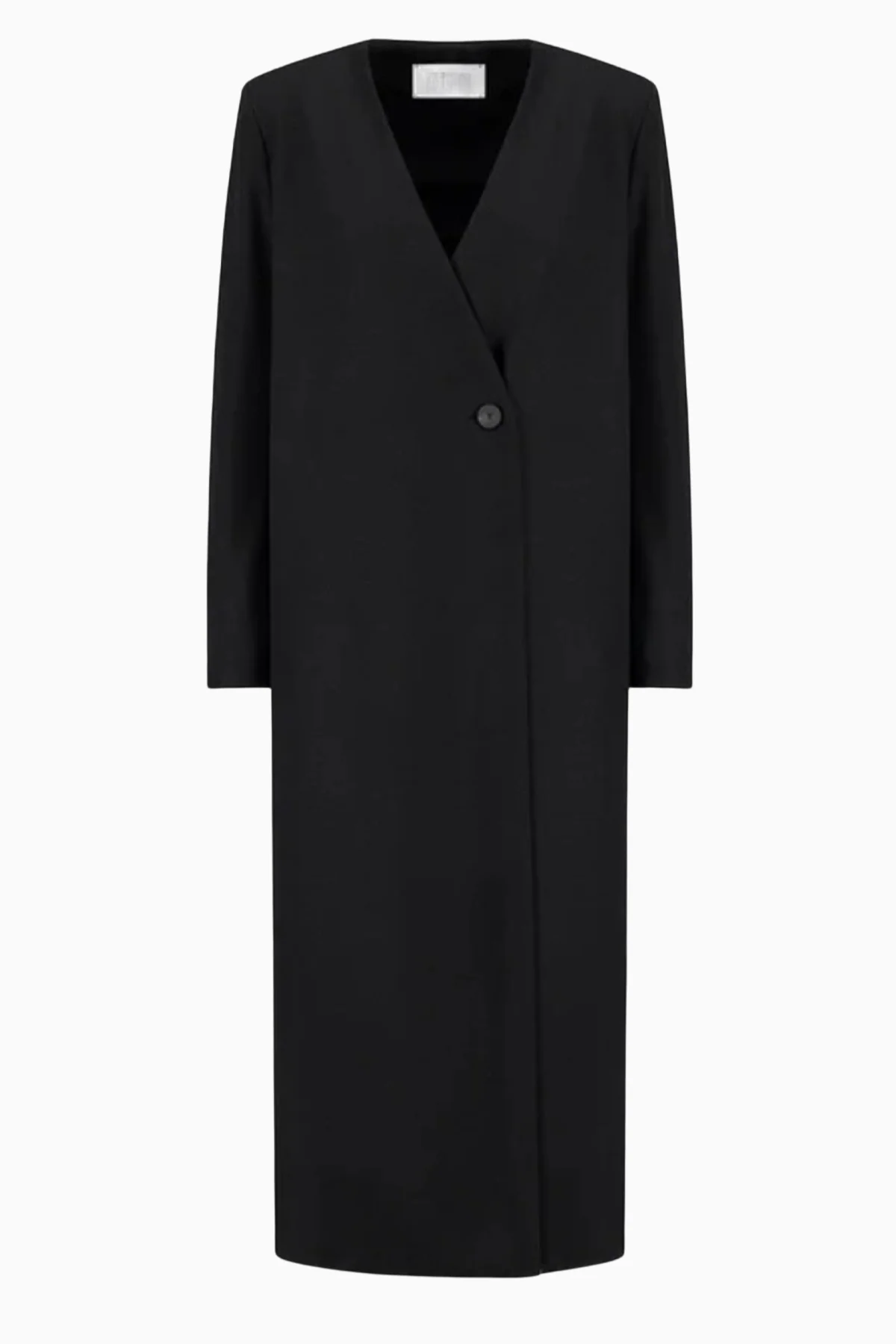 Harris Wharf Uncollared Coat - Black