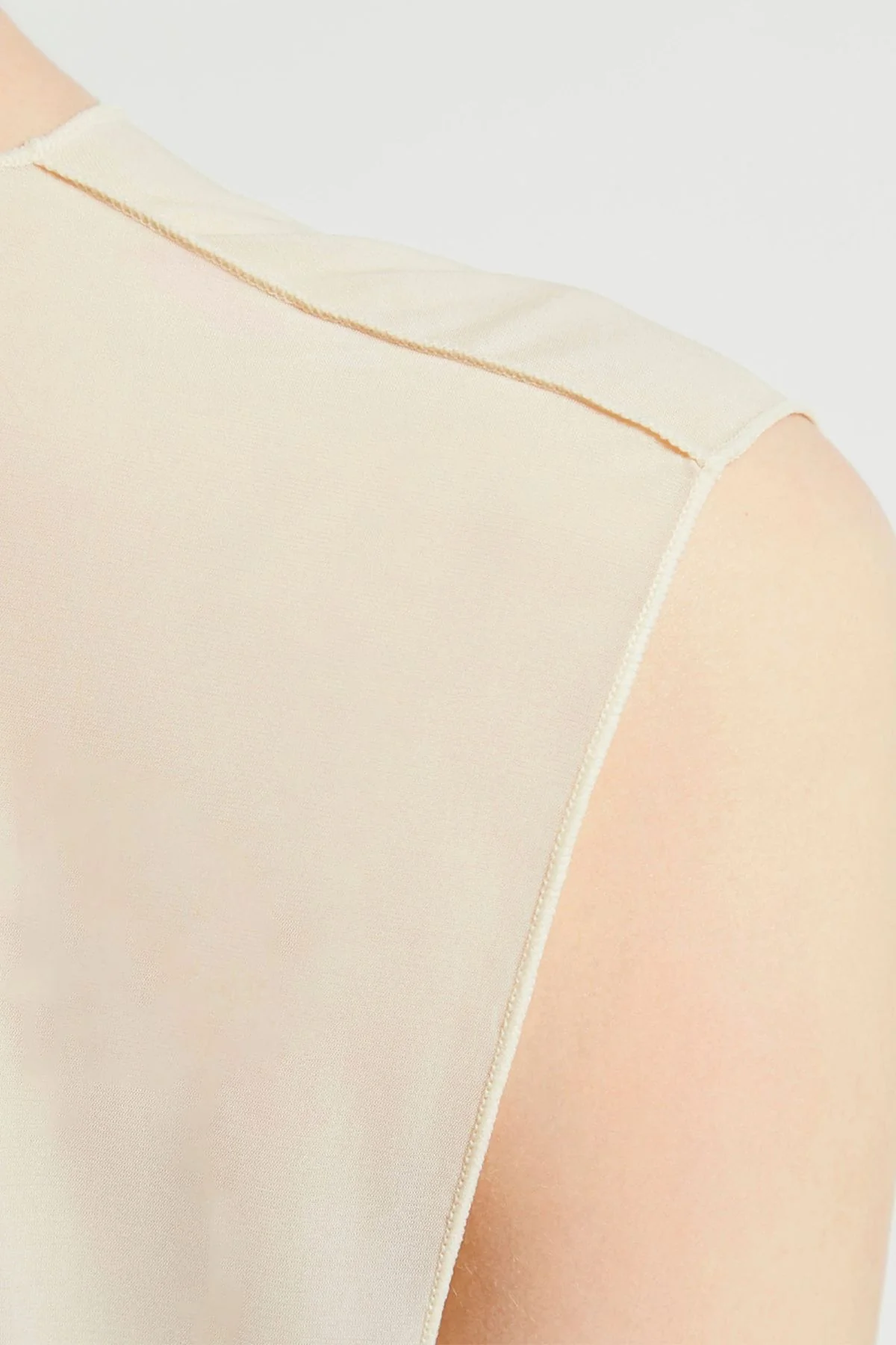 KHAITE Allo Sleeveless Top Sheer - Antique White - Image 3