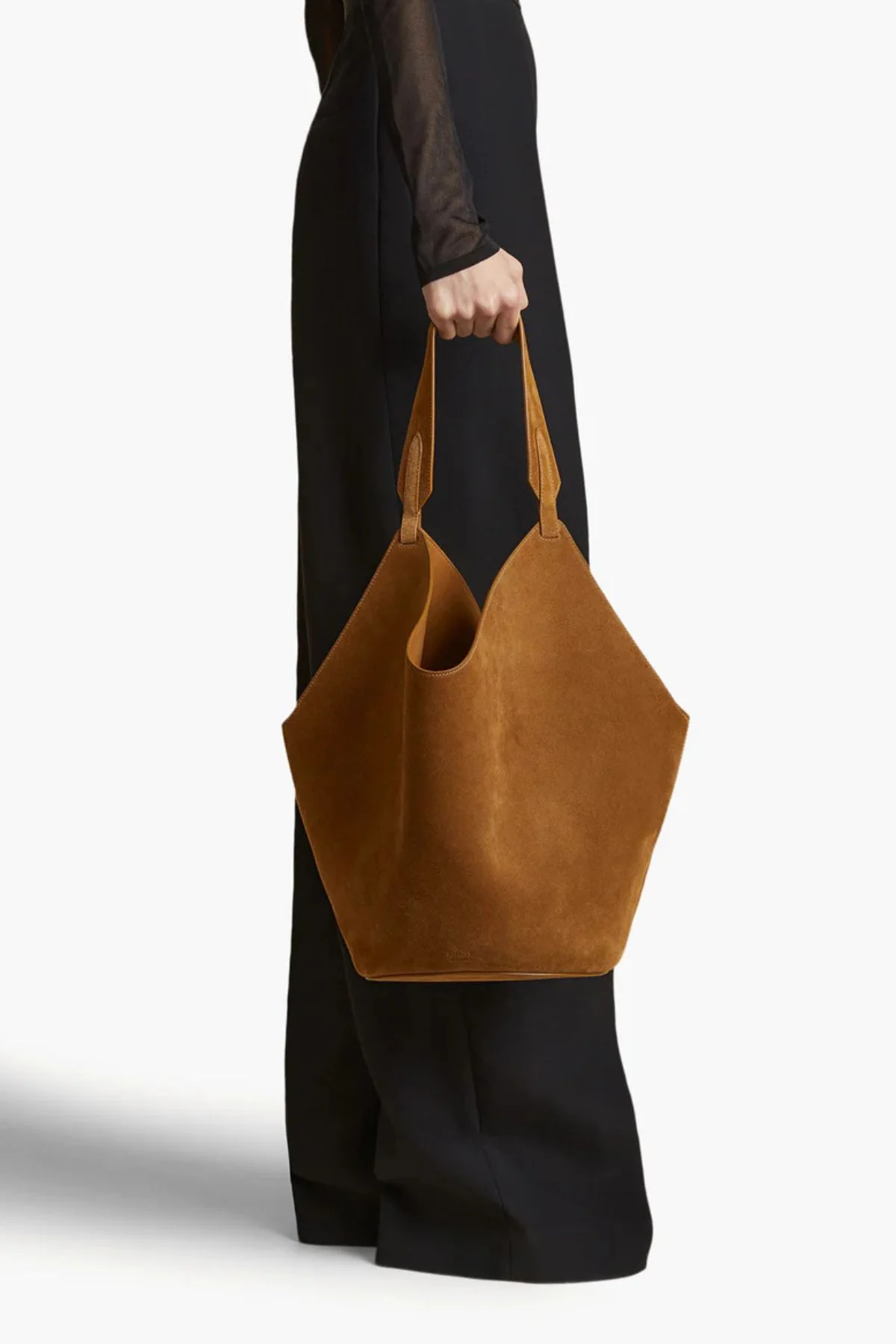 KHAITE Lotus Medium Suede Bag - Mud - Image 4