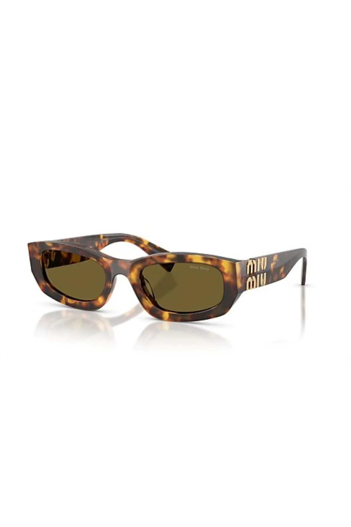 Miu Miu Irregular Sunglasses - Havana Honey/ Dark Brown - Image 4