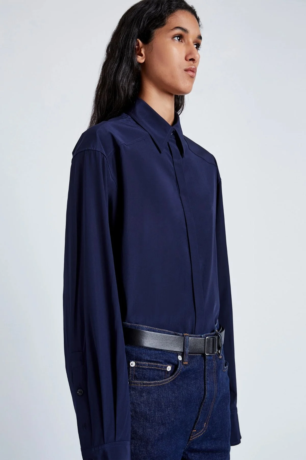 Proenza Schouler Demi Blouse - Navy - Image 5