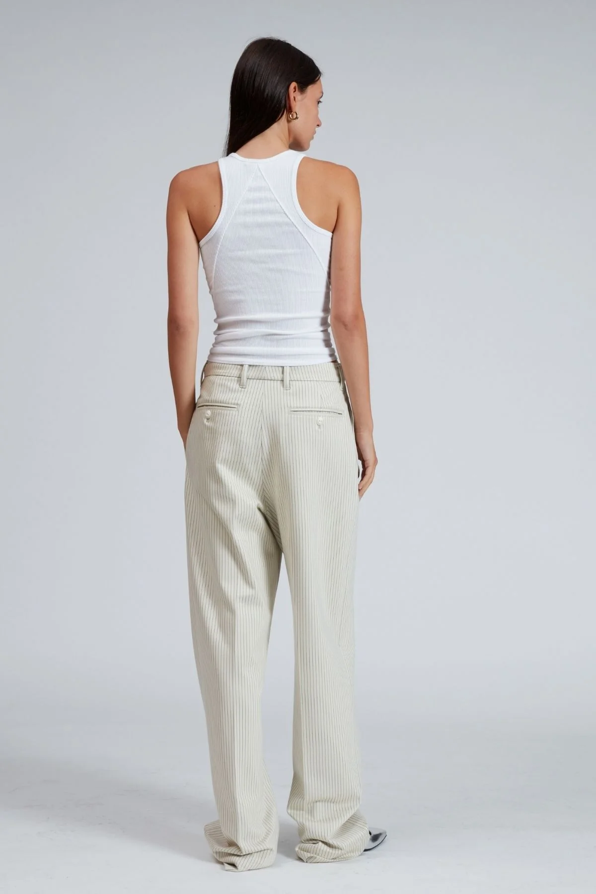 Rag & Bone Marianne Ponte Pant - Ivory Stripe - Image 3