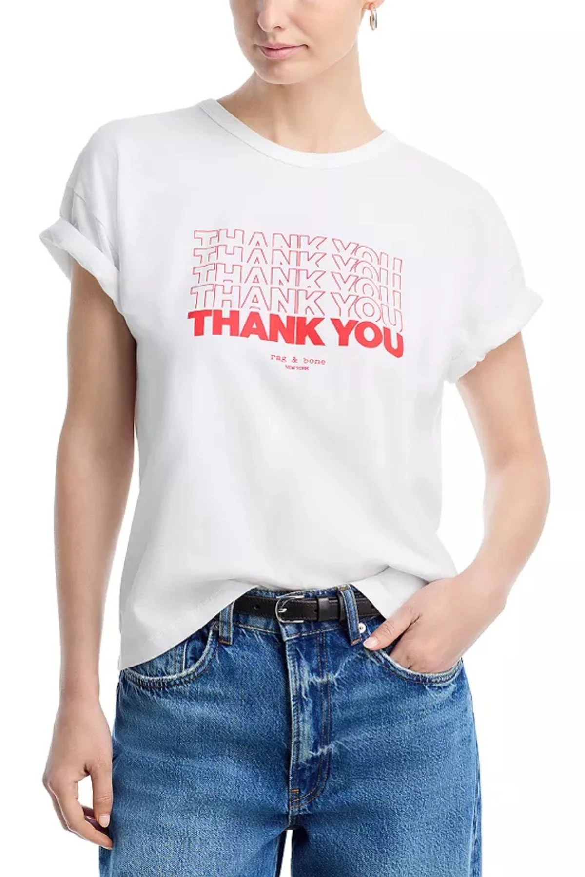 Rag & Bone Thank You T-Shirt - White - Image 4
