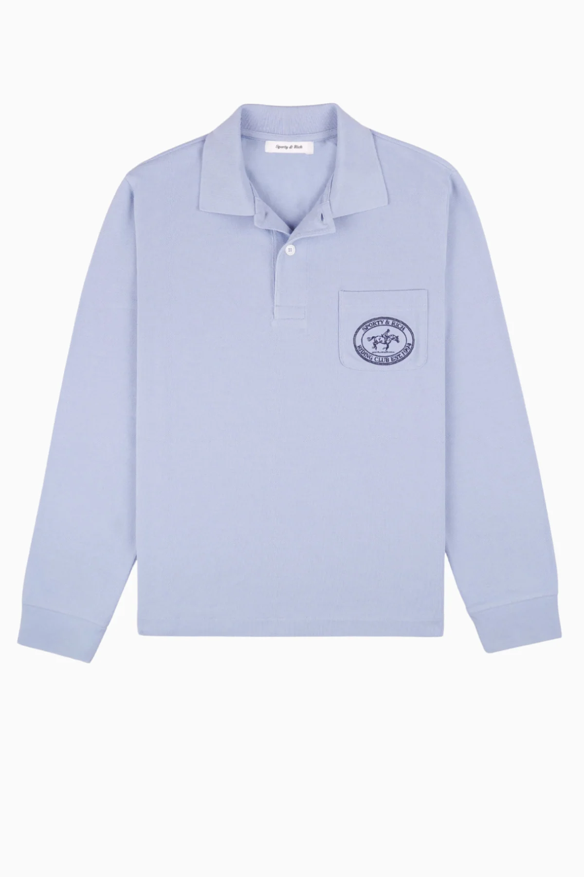 Sporty & Rich Riding Club Pique Polo - Washed Hydrangea
