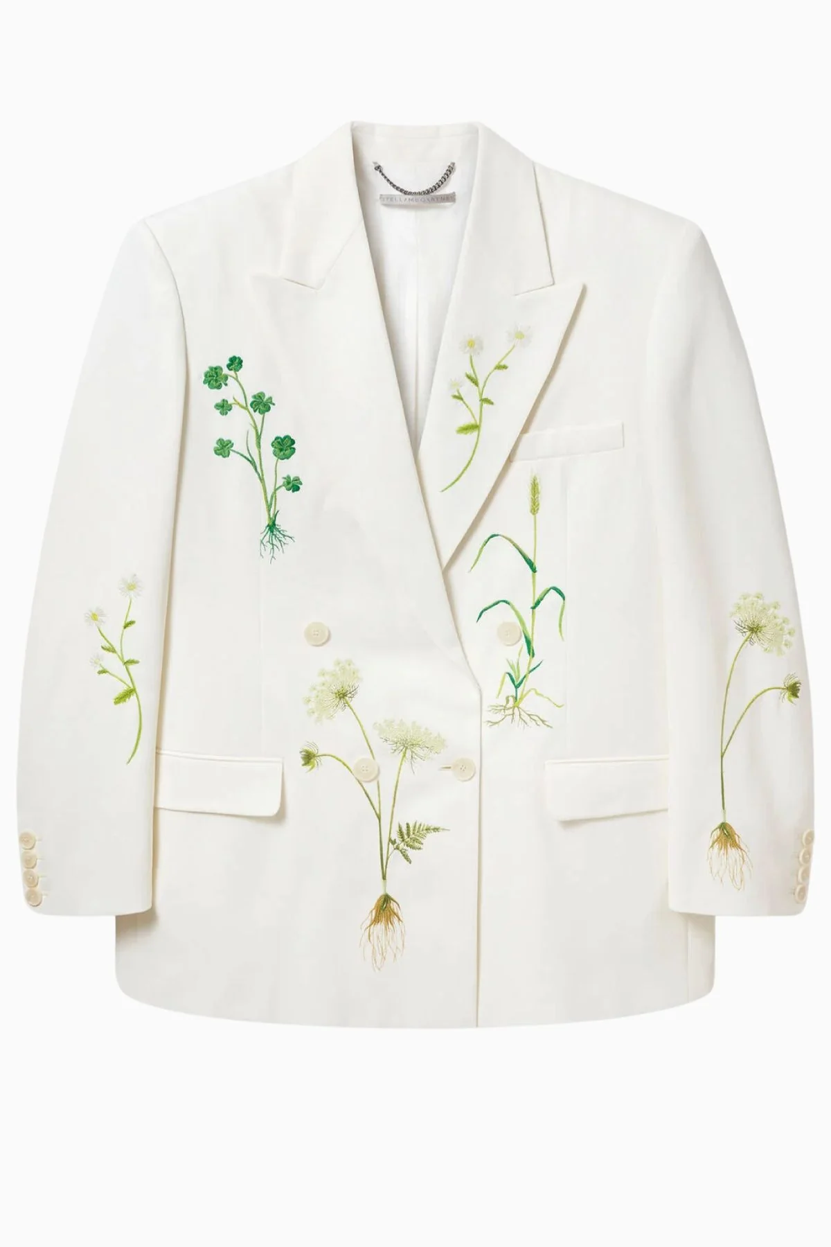 Stella McCartney Floral Double Breasted Blazer - Cream - Image 2