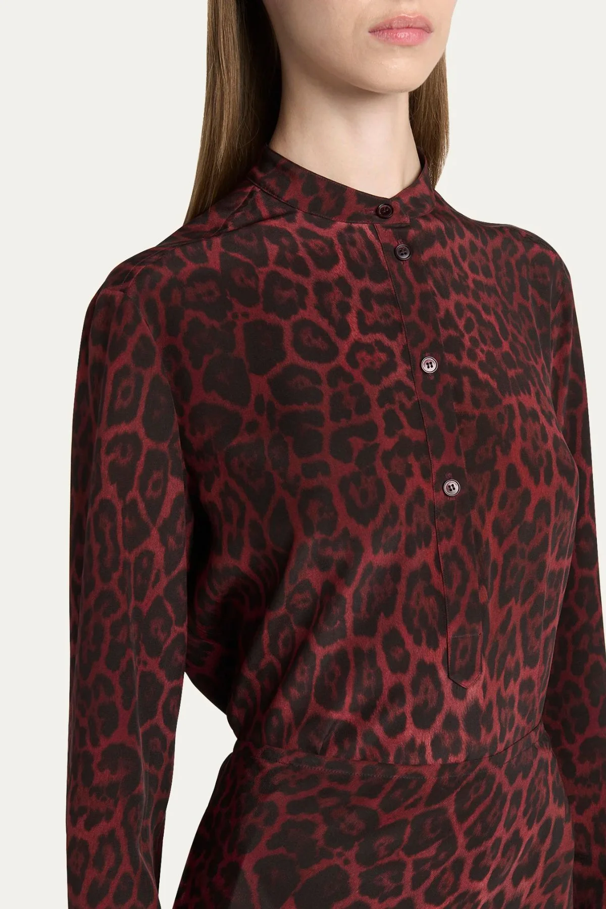 Stella McCartney Leopard Print LS Top - Berry - Image 4