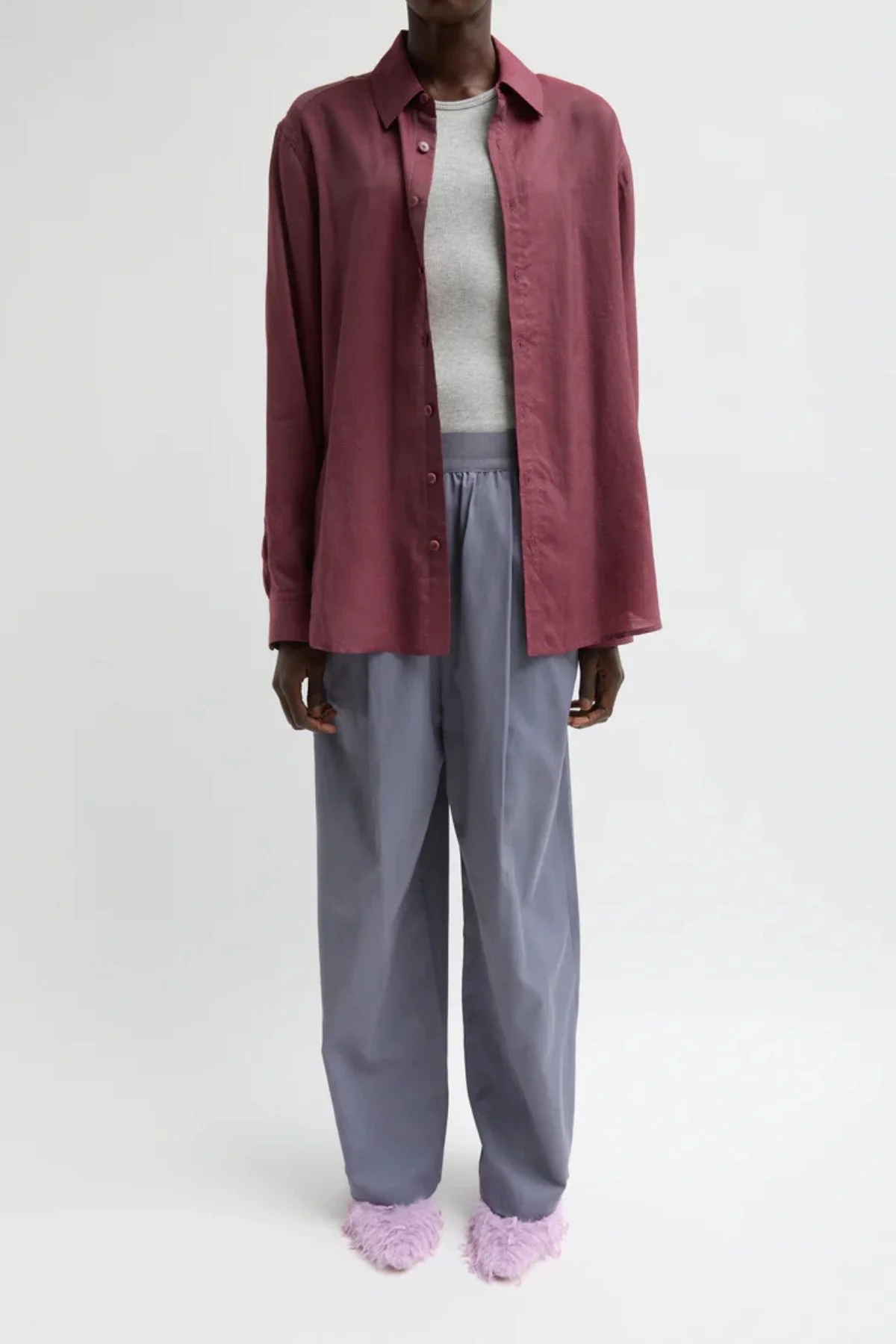 Tibi Charlie Men's Slim Shirt - Light Mulberry
