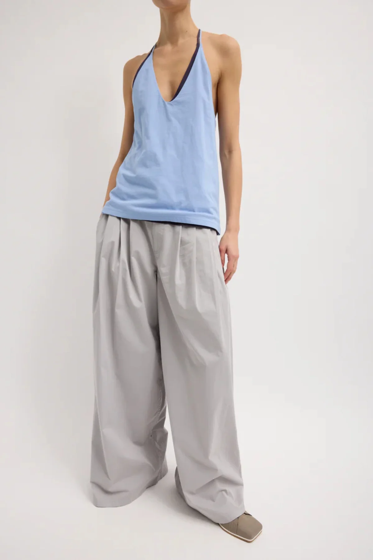 Tibi Triple Pleat Pant - Grey