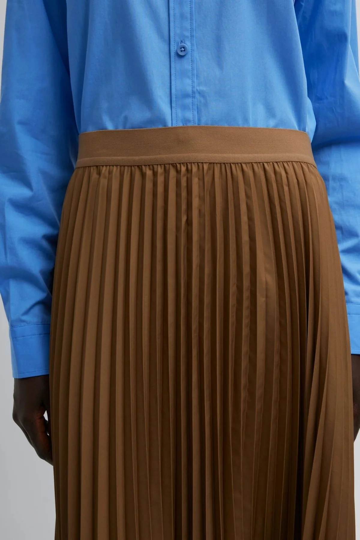 Tibi Nylon Pleating Sunray Pull on Skirt - Loden - Image 2